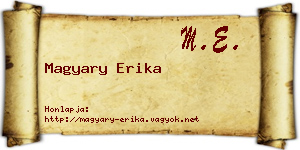 Magyary Erika névjegykártya